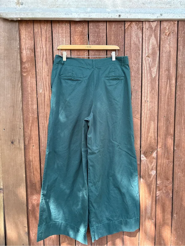 Loft Dark Green Wide Leg Trousers - Image 3