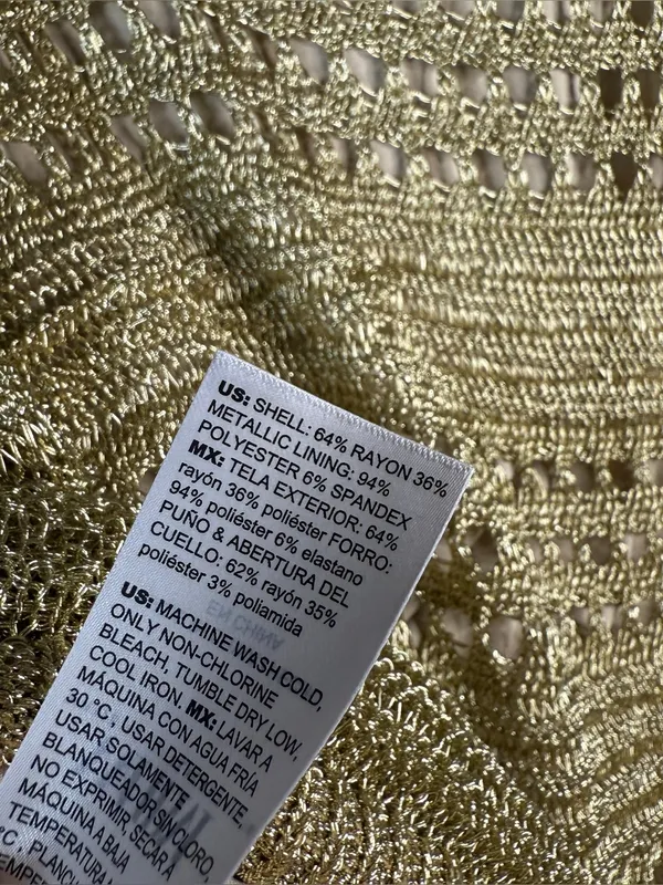 White House | Black Market NWT Metallic Gold Crochet Tank Top - Sleeveless Knit - Image 6