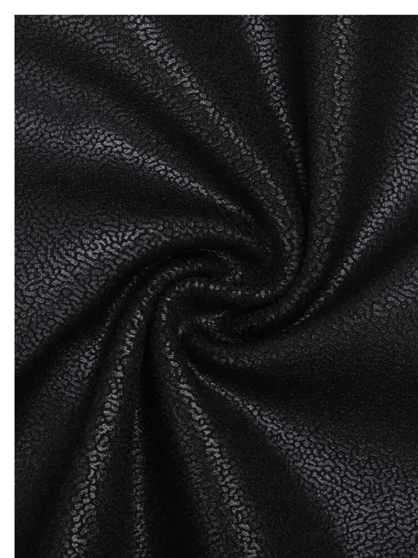 Popilush Shapewear Sculpting Faux Leather Zip Bodycon Dress Black Large NEW - Image 9