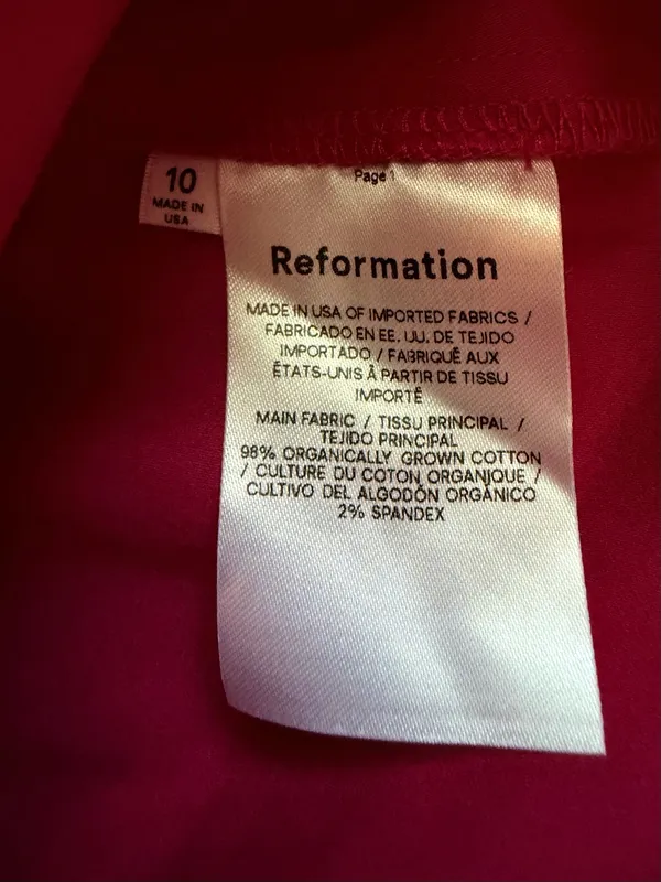 Reformation Farley Dress Corvette Hot Pink Mini Babydoll Size 10 - Image 7