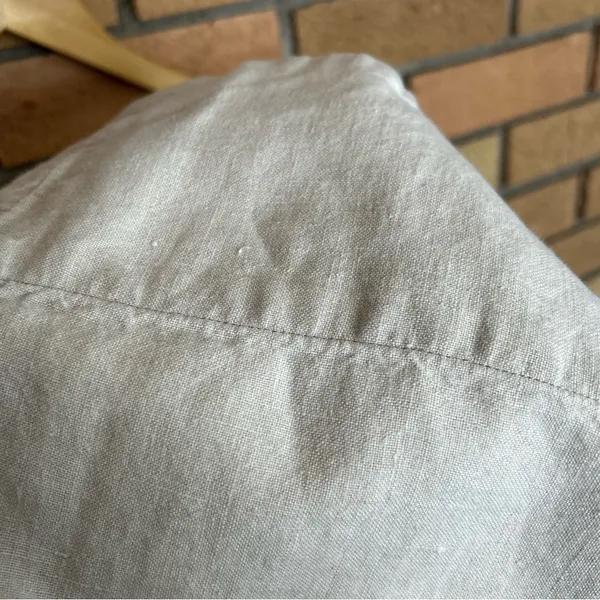 J. Jill 100% Linen Wide Leg Sailor Pants Button Accent Light Beige Size 8 - Image 5
