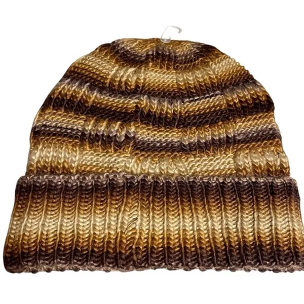 Frye Space Dye Knit Brown Cuff Winter Beanie NWT - Image 4