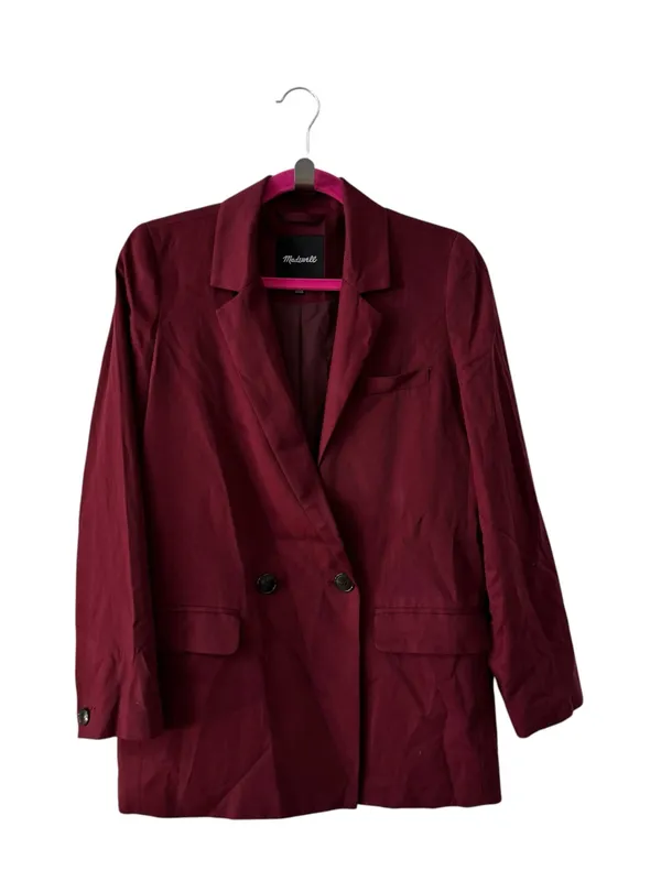 Madewell Caldwell Cabernet Oversized Double Breasted Blazer Size Small - Image 11