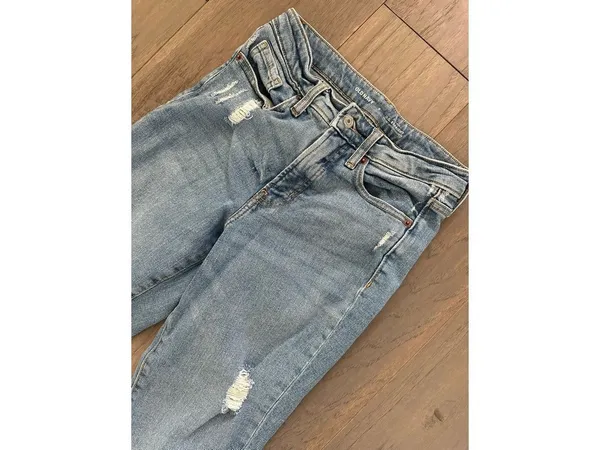 Old Navy Light Blue High Rise Straight Leg Jeans Size 0 - Image 3
