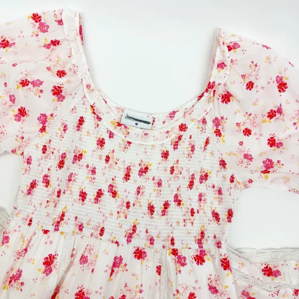 LoveShackFancy X Target Cosette Floral Midi Dress Smocked Cottagecore Lace Pink - Image 6