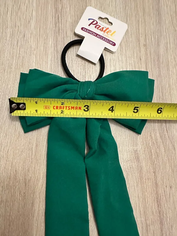green Pastel Collection brand ribbon bow ponytail holder new - Image 3