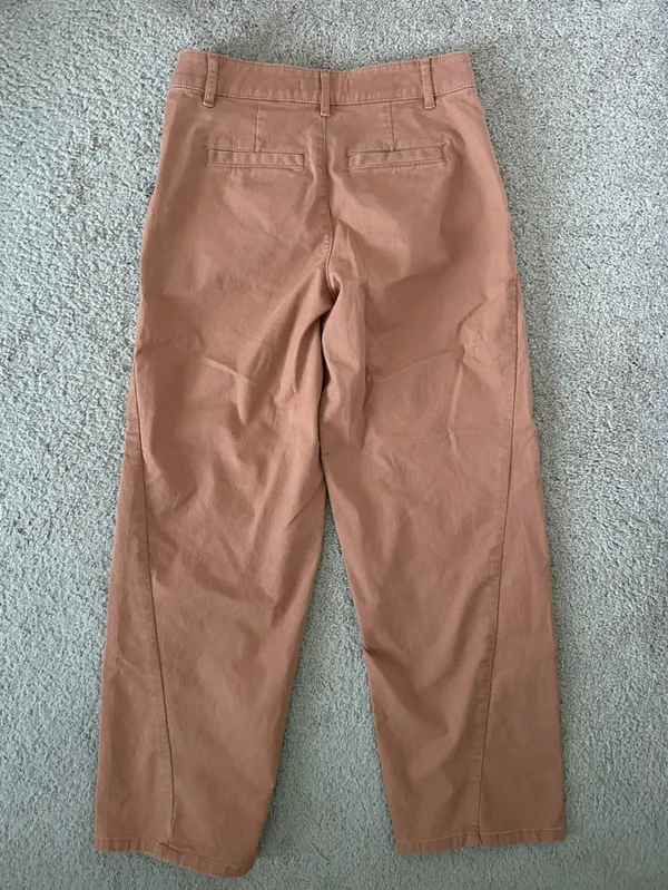 Loft High-Rise Wide Leg Cropped Ankle Curved Wrap Seam Utility Pant Terracotta - Image 5