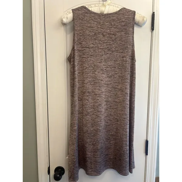 GM Women’s L/XL Boho Elephant Print Sleeveless Tunic Dress Feather Tie Brown Top - Image 13