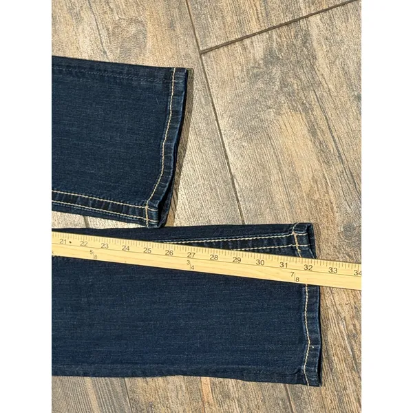 Miss Me Straight Leg Low Rise Dark Wash Embroidered Sequin Jeans 28x33 Y2K BKE - Image 9