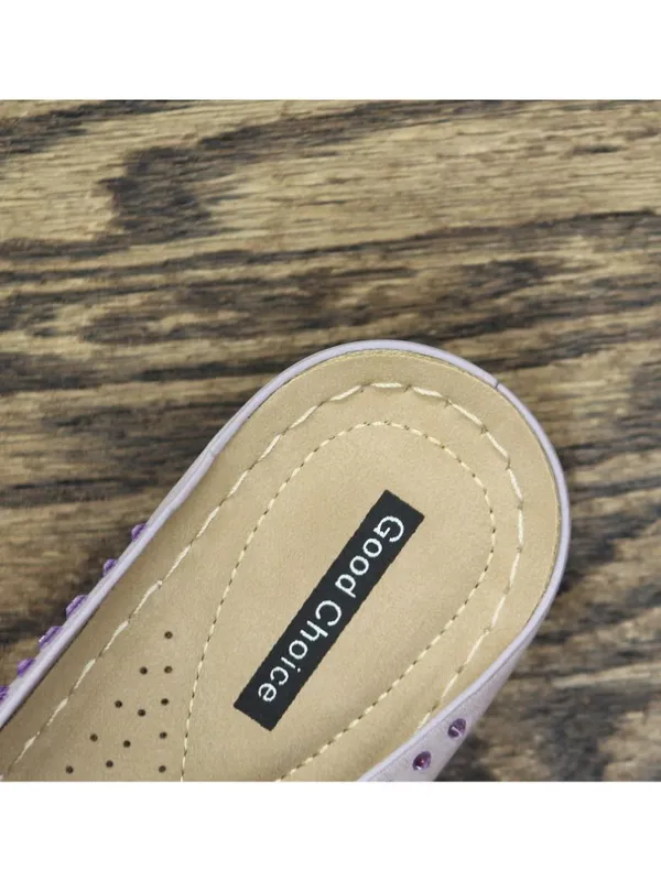 NWT G.C. Shoes Womens Tiana Embellished Comfort Wedge Sandals Tiana Purple 7.5M - Image 14