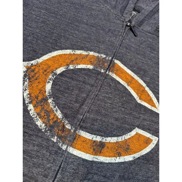 Reebok Womens Chicago Bears Full-Zip Hoodie Size m Blue & Orange Polyester Blend - Image 2