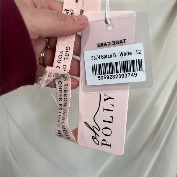 Oh Polly Asymmetric Corset Midi Dress‎ White Halter Bodycon Wedding Guest 8 - Image 4