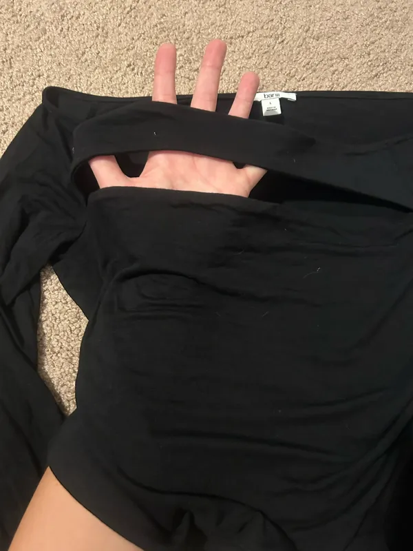 Bar III Black Off-Shoulder Long Sleeve Top - Image 2