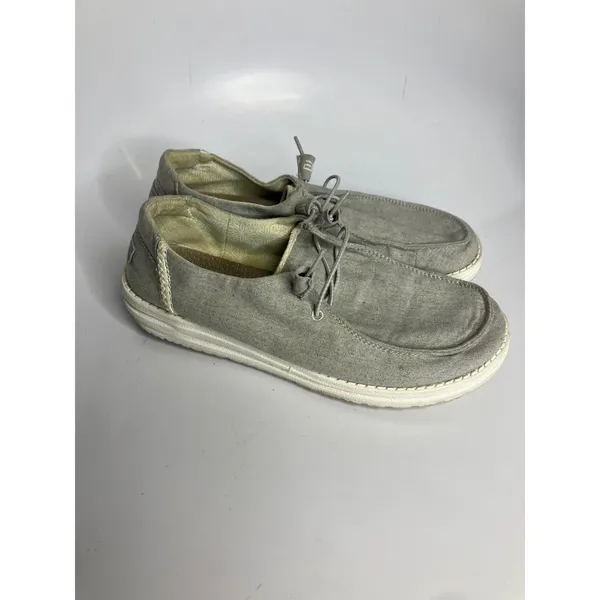 Hey Dude‎ chambray gray braid Wendy slip on loafers canvas women's size 9 casual - Image 3