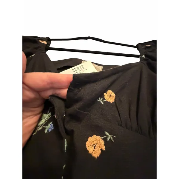 ASOS Black Floral Embroidered Dress - Size 4 - Image 5