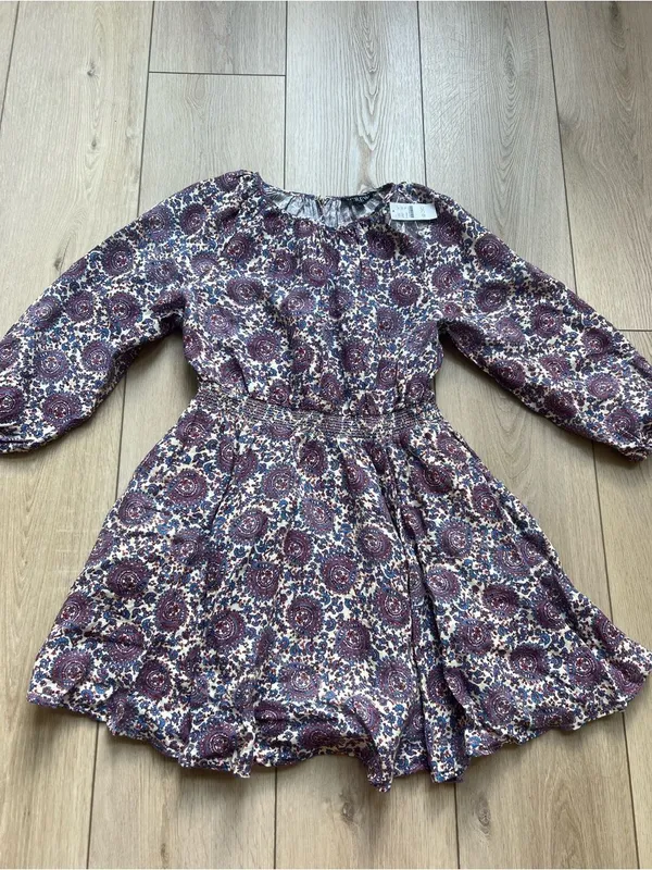 J. Crew NWT Palermo Linen Smocked Waist Bouquet Floral Purple Printed Medium - Image 12