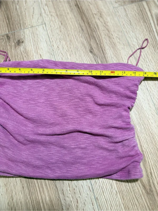 Free People Boulevard Ruched Tube Top Mauve Purple Strapless Cropped Size M - Image 5
