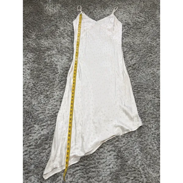 Lovestitch Midi Slip Dress M Beige Polka Dot Asymmetric Hem Boho Summer Wedding - Image 14