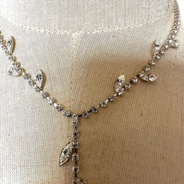 Rhinestone lariat vintage necklace - Image 2