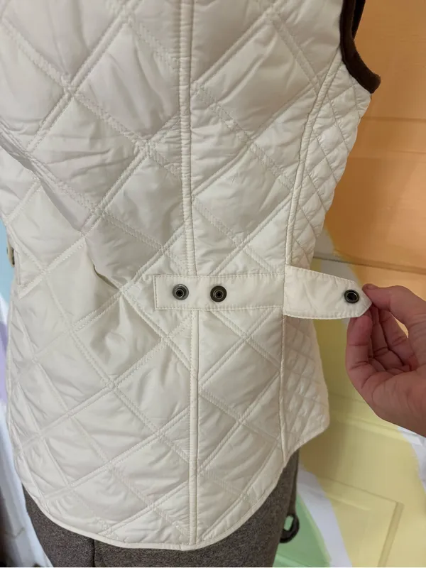 Polo Ralph Lauren White Quilted Sleeveless Stand Collar Preppy Vest Sz S 🧡🍄 - Image 9