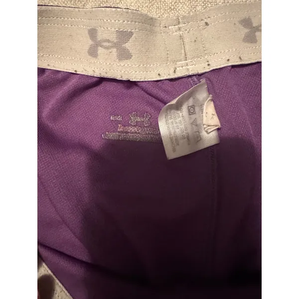 Under Armour Womens Purple Running Shorts White Trim Drawstring Size Small - Image 3