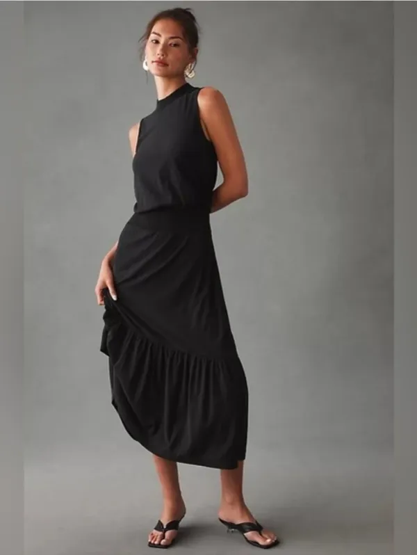 Nation LTD Barrett 90s Midi Dress Black Size Large - Image 2