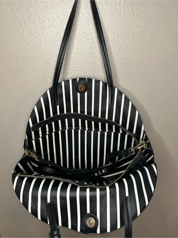Anthropologie Remi/Reid Vegan Leather Allison Circle Bag in a Bag Stripe Handbag - Image 6