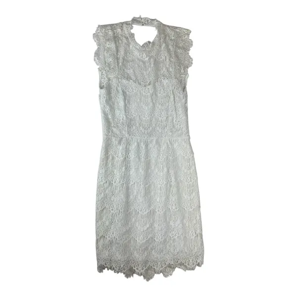 Free People size medium white lace mini dress new bridal anthro open back - Image 2
