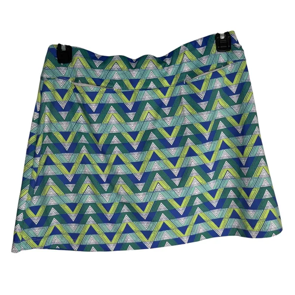 Lillie Grace Womens Skort Geometric Print‎ Blue Athletic Golf Tennis Skirt M - Image 8