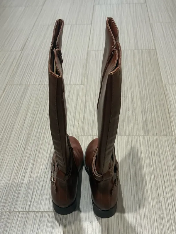 Esprit Brown Knee High Riding Boots Women’s Size 8M NWOB Buckle Zip - Image 5