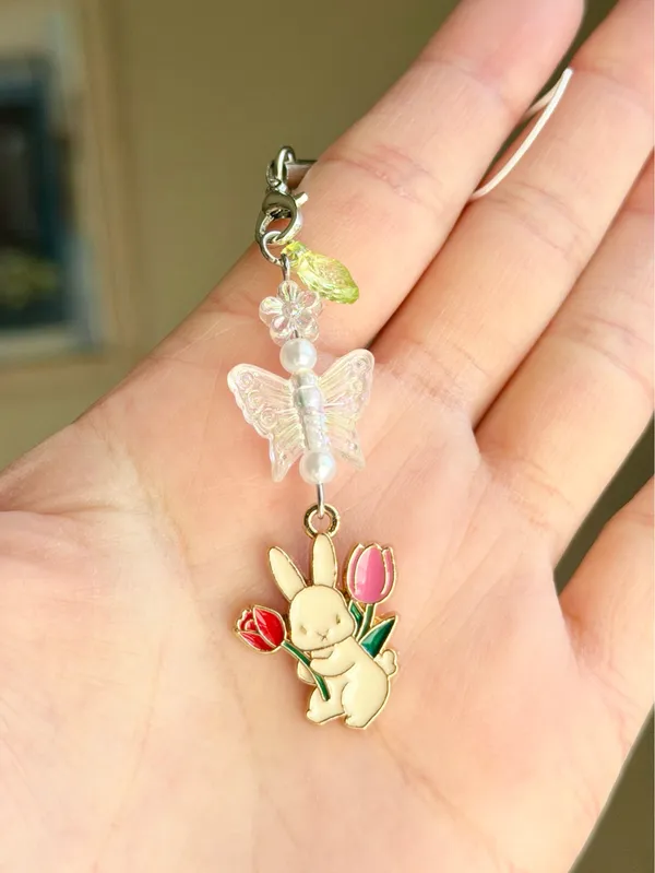 Handmade y2k cute fairy rabbit phone charm/bag accessory/car display/strap🌟🎀🐇🌷 - Image 5