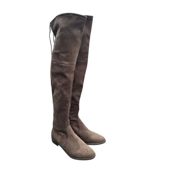 Marc Fisher Over The Knee Boots Taupe Faux Suede OTK Boots‎ Size 7.5 - Image 10