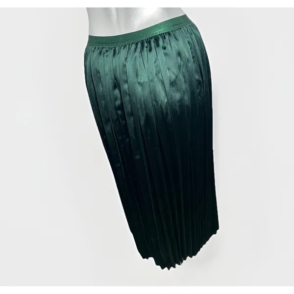 NWT Marine Layer Chelsea Pleated Midi Skirt Green Gables Size Large Defect - Image 5