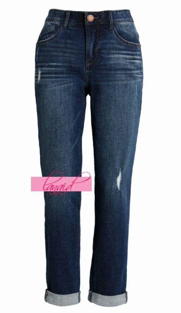 Nordstrom Wit & Wisdom Gemma 'Ab'Solution Distressed Girlfriend Jeans Boyfriend Shapewear - Image 5