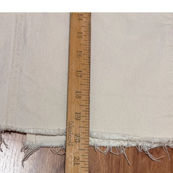 Banana Republic Button Fly Raw Hem Denim Pencil‎ Skirt Women 2P Cream Minimalist - Image 7