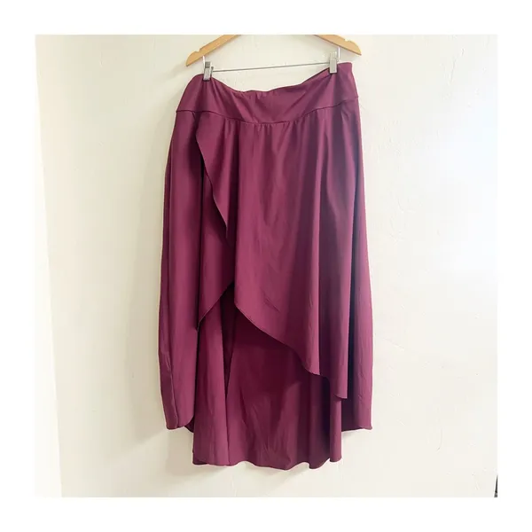 Halara Breezeful Midi Skirt Women 3X Burgundy High-Waisted Asymmetrical Cocktail - Image 2