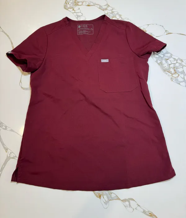 Figs Catarina Scrub Top - Burgundy - Image 2