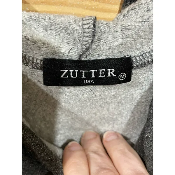 Zutter Game Day Cold Shoulder Hooded Tunic Top Orange Football Graphic Gray, M - Image 4