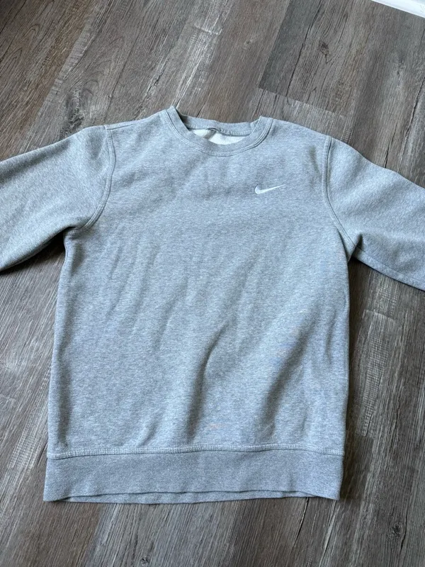 Nike Crewneck Sweatshirt Pullover Heather Gray White Size XS S - Image 2