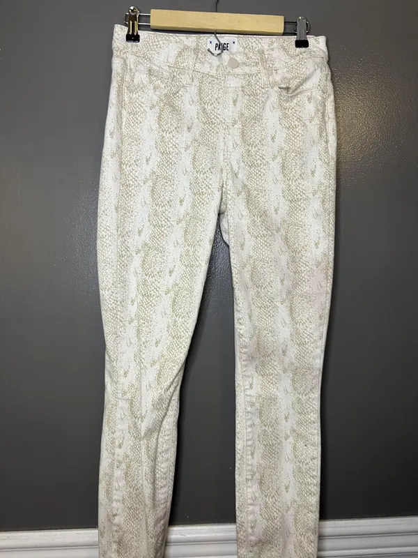 Paige Hoxton Ankle Jeans Womens 28 White Sonoran Snake High Rise Slim Denim - Image 2