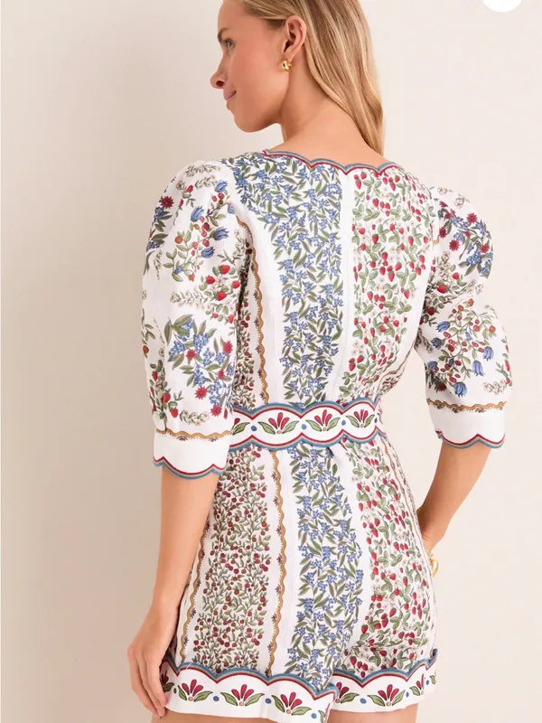 Farm Rio Fruit Beauty Off-White Romper size XL - Image 3