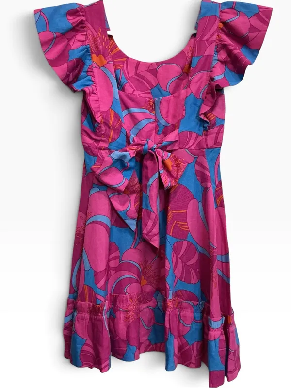 Tuckernuck X Cameran Eubanks Wimberly Wild Azalea Dress Linen Hot Pink Dress S - Image 4
