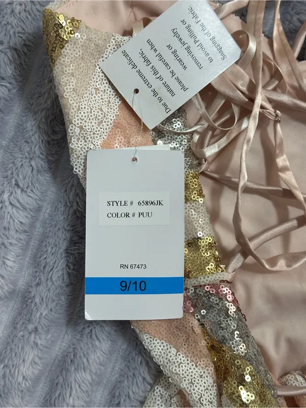 Violet Weekend Pink Blush Sequin Maxi Dress — Size 9/10 — NWT - Image 6