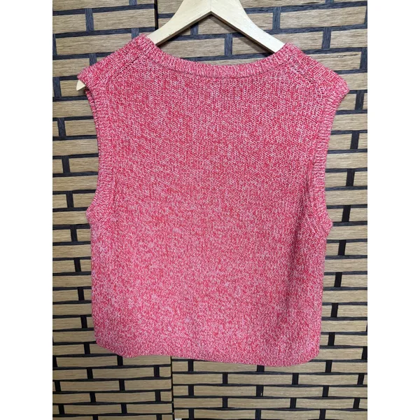 H&M‎ Divided Pink And Red Marled Knit Sweater Tank Top Size XXL - Image 2