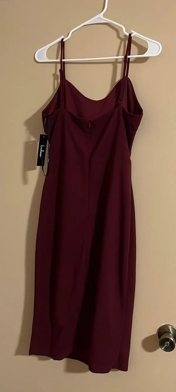 Lulus Dark Red Dress - Image 4