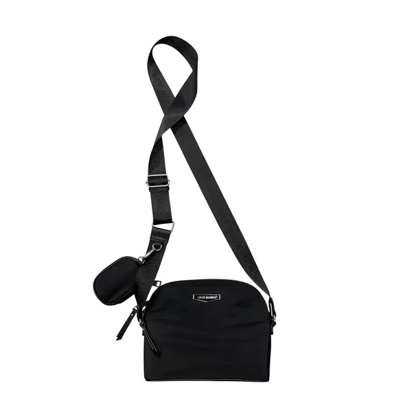 Steve Madden Crossbody Bag Small Dome Black Nylon with Coin Purse Strap - Image 2