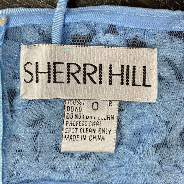Sherri Hill Blue Lace Crop Bralette Sleeveless Top 0 - Image 6