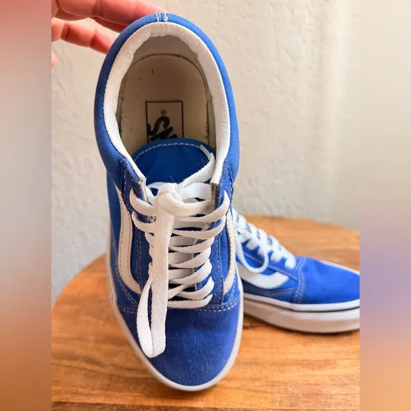 VANS Old Skool Sneakers Women's 6.0 Men's Size 4.5 Blue Suede Canvas - Image 6