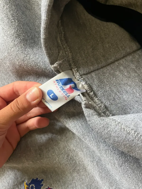 KU Quarter Zip Hoodie Gray Size L - Image 3