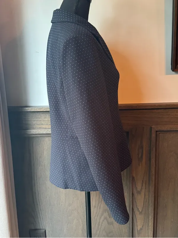 Sag Harbor Classic Navy Polka Dot Women's Blazer Jacket - Navy 12 EUC - Image 5